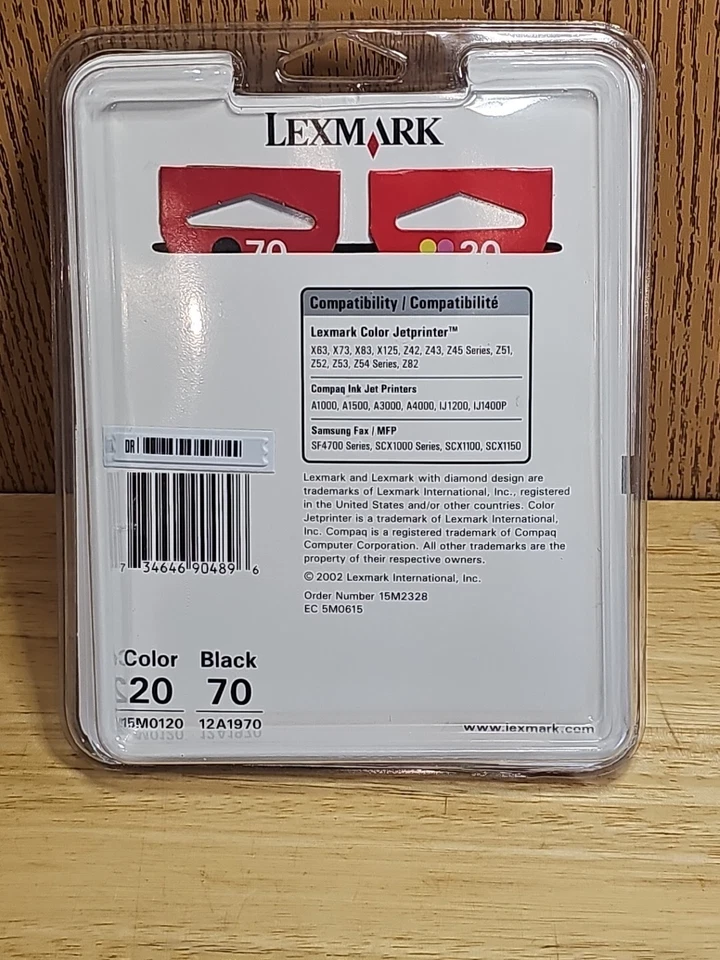 Lexmark 70/20 (12A1970/15M0120) Ink Cartridge 2-Pack GENUINE NEW - Image 2 of 4