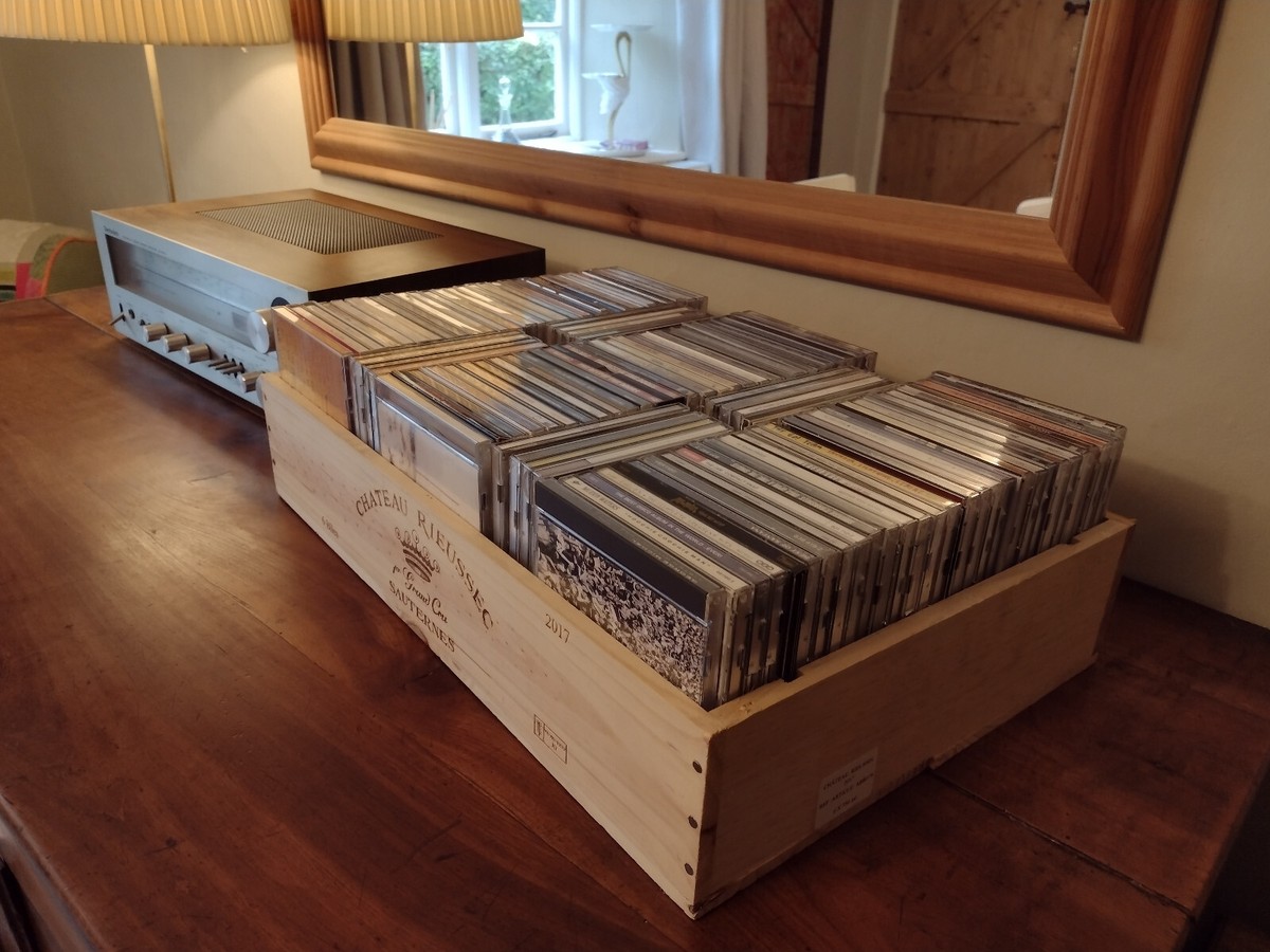 ［匿名発送］ LIVINGSTELEO collection CD60枚BOX CD Storage ~ Wine Box, Crate. Wooden. French, Genuine. | eBay