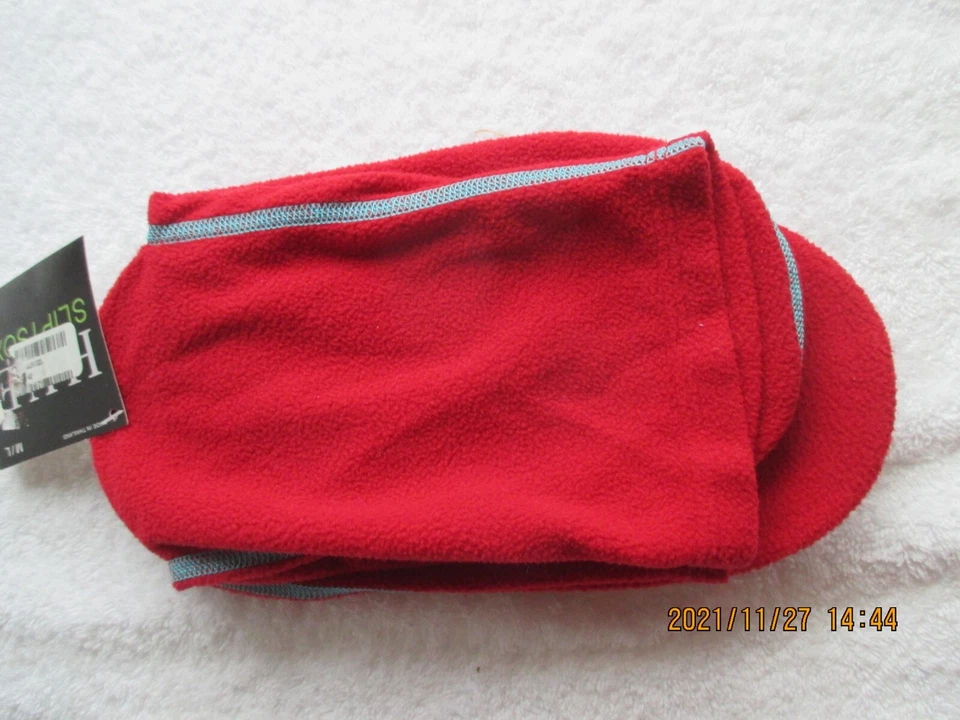 HUE SLIP'rSOX 1 Par Sólido Vellón Zapatilla Calcetín Rojo M/L Se Ajusta a Zapato Talla 7-10 Nuevo Foto 2 de 4