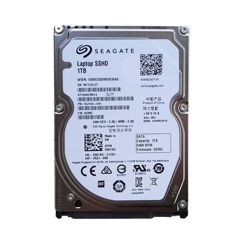 Seagate Laptop SSHD 1TB ST1000LM014 8GB NAND Flash 2.5" Solid Sata Hybrid Drive - Image 2 of 4