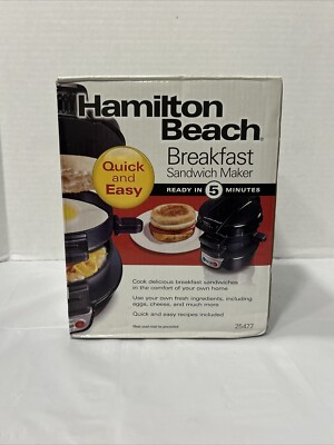 Hamilton Beach Quick & Easy Breakfast Sandwich Maker Black  #25477