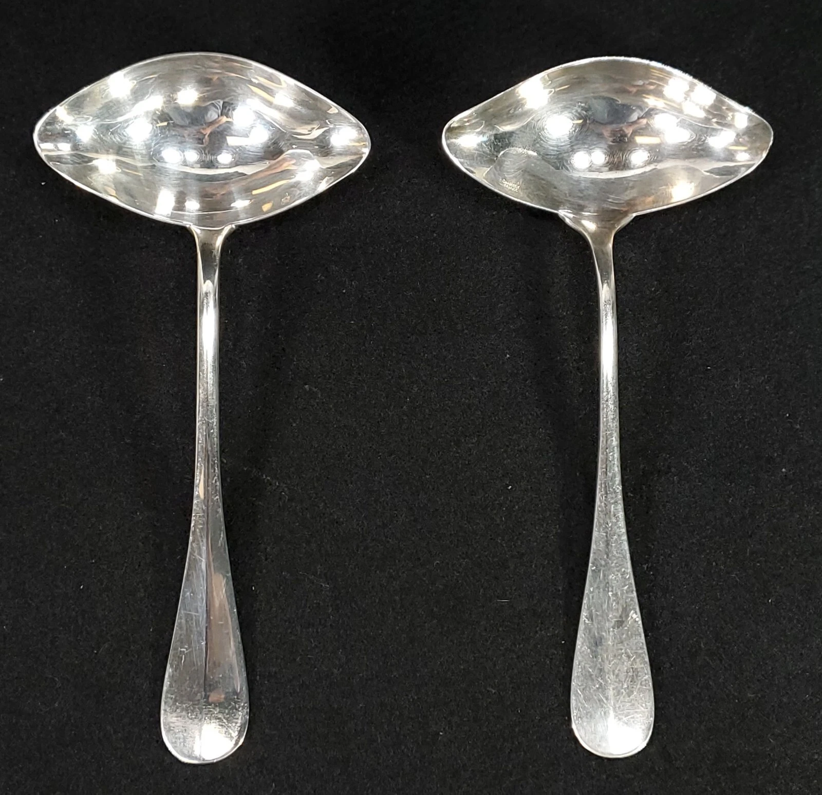 2 French Chambly "Baguette" Silverplate Sauce Ladles