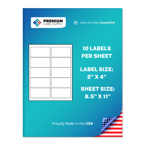 1000 Premium 2" x 4" Self Adhesive Address Labels 10 per sheet * 10 up* - Afbeelding 1 van 2
