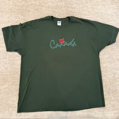 VTG Canada Embroidered Maple Leaf Graphic T-Shirt 2XL Gildan