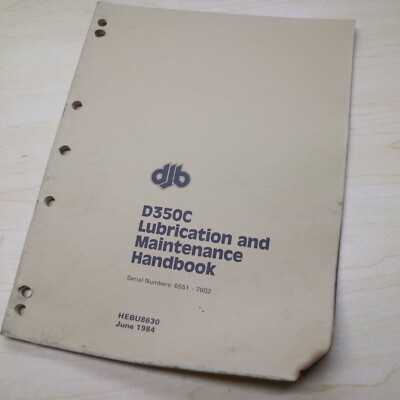 DJB D350C CAT Rock Quarry Haul Dump Truck Owner MAINTENANCE Lubrication Manual