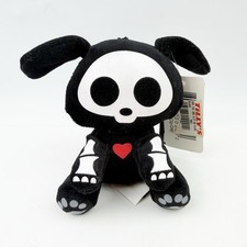 Skelanimals Dax Dog Plush 4 Tags Missing Clip-On 2006 Vintage Skeleton Heart