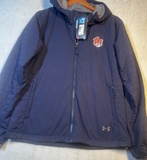 NWT Auburn University Tigers Women Puffer Jacket Med Under Armour Quilted Navy