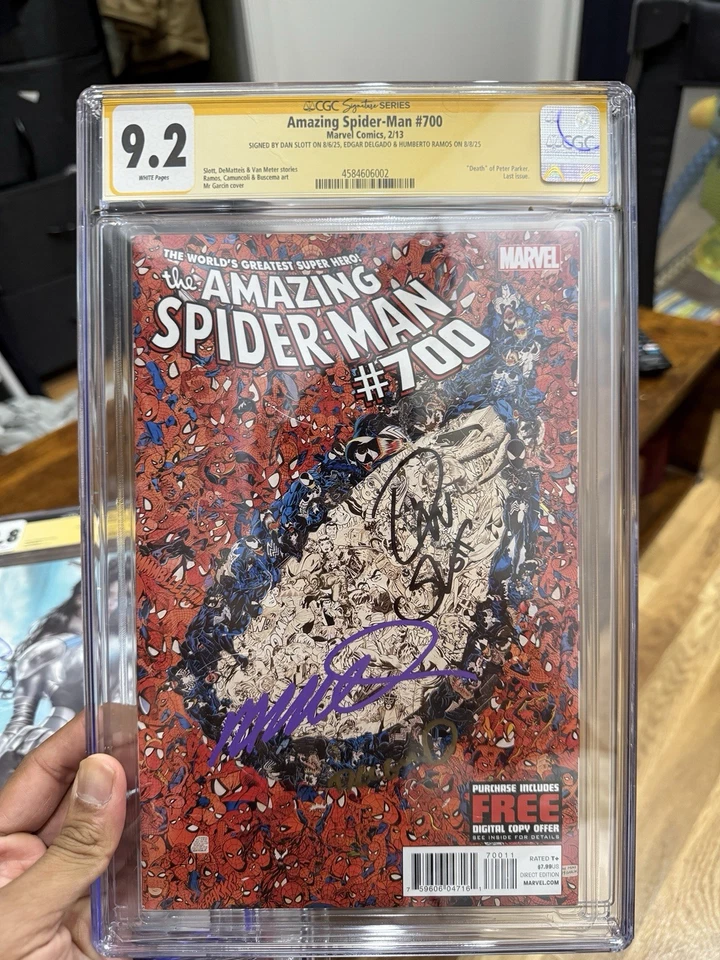Amazing Spider-Man, #700 signed Dan Slott, Humberto Ramos, Edgar Delgado CGC 9.2 - Image 3 of 4