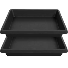 16 Inch 2 Pack Square Plant Saucer, Plant Saucers for Indoors, Large Heavy Du...