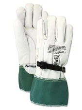 MAGID PowerMaster Low Voltage Leather Linesman Work Gloves, 3 11/XXL, 13in. 