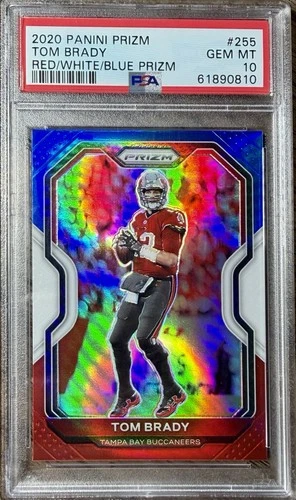 2020 Tom Brady Prizm Red/White/Blue (#255) PSA 10
