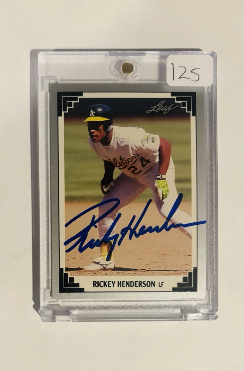 Leaf Rickey Henderson Autographed Baseball Sports Trading Cards