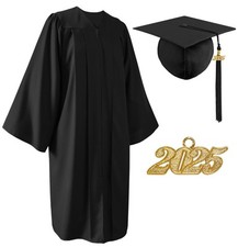 Unisex Matte Graduation Cap and Gown 2025 with Tassel for High School and Col...