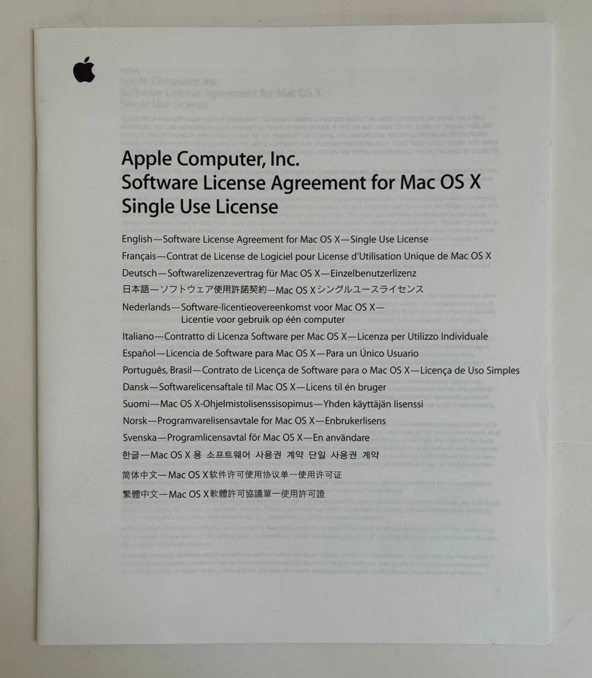 Apple Mac OS X Panther v10.3 Full Retail Box Set w/4 Discs - Used - Image 2 of 2