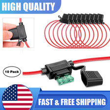 10 Pcs In-line ATC/ATO Fuse Holder 40 AMP Blade Fuse Holder Cover 12 Volt