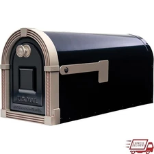 Heavy-Duty Steel Mailbox Large Capacity Post Mount Rust Resistant Magnetic Latch