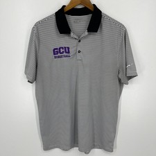 Nike GCU Basketball Polo Shirt Men's L Black NCAA Striped Grand Canyon Antelopes
