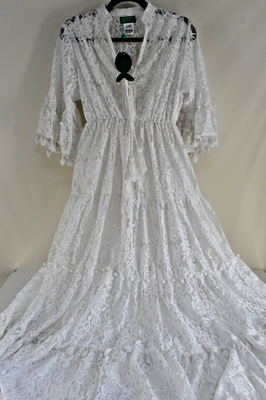 chinese dress ladies Floral Lace-Trim Tie-Front Dress main image 1