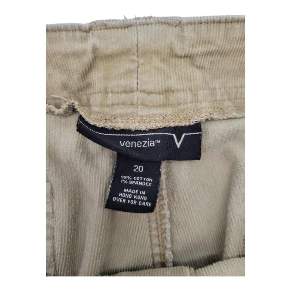 Pantalones Venezia Mujer Beige Pana Cremallera Bolsillo Algodón Mezcla Spandex Talla 20 Foto 3 de 4