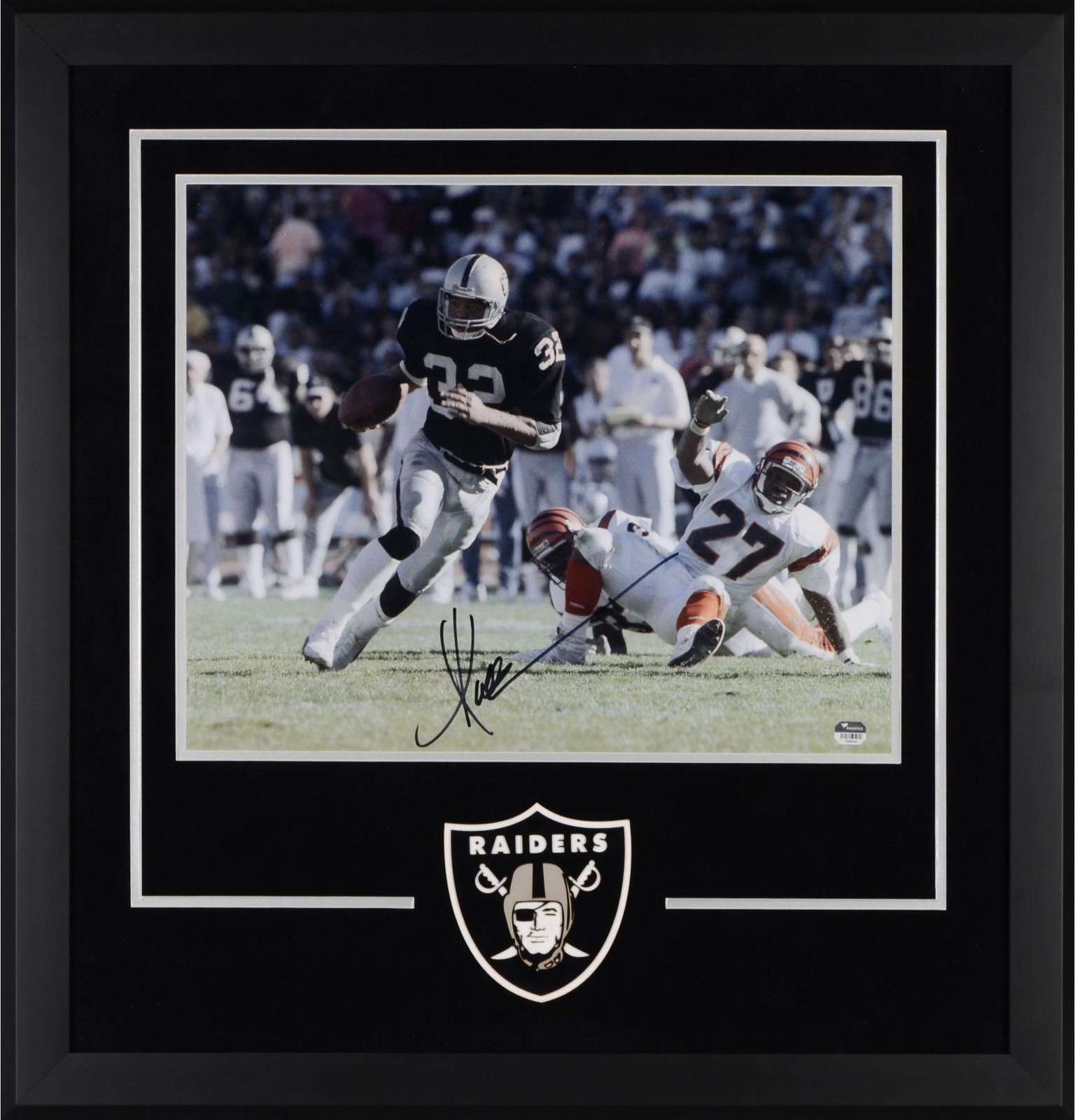 Marcus Allen Autographed Signed Las Vegas Raiders Oakland Raiders Framed 16x20 v Cincinnati Bengals Photo 