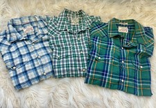 Lot Of 3 Lucky Brand Long Sleeve Plaid Flannel Shirts Men's Small