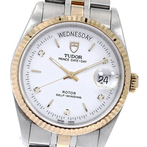 TUDOR Prince Date Day 76213 YG2 tone 5P diamond Automatic Men's Watch_895493