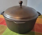 Unmarked Wagner Cast Iron No. 8 Dutch Oven (Restored & Seasoned) FREE SHIPPING