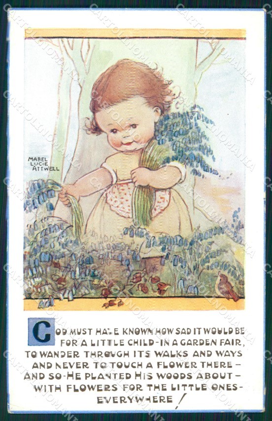 Cartolina Mabel Lucie Attwell serie San Valentino 5058 ABRASA cartolina TC0373
