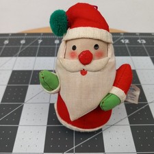 Vintage 1960s Dan Brechner Santa Claus Plush Christmas Ornament Decoration