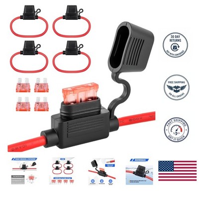 4-Pack Water-Resistant 10 AWG Inline Fuse Holders - Ultimate Circuit Protection