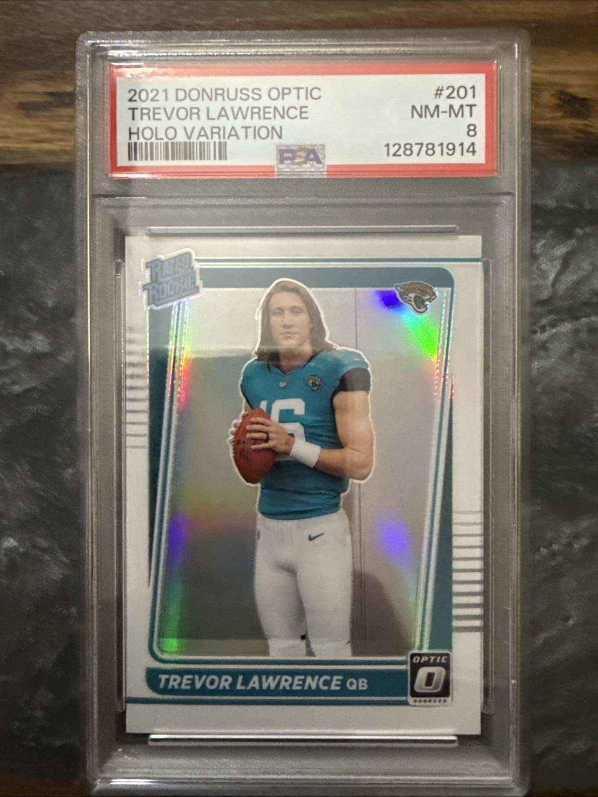 2021 Panini Donruss Optic Trevor Lawrence #201 Holo Variation PSA-8 NM-MT