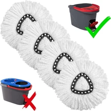 4-Pack Triangle Spin Mop Replacement Heads – Microfiber Floor Cleaning Refills