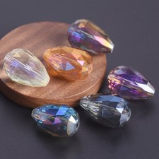 5pcs Big Teardrop Faceted 24x17mm Crystal Glass Loose Beads for Jewelry Making
