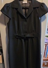 Calvin Klein Black Solid Collared Button Cap Sleeve Jumpsuit Women S