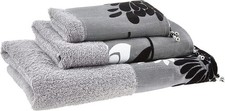 3 PCS Bathroom Towel Set Modern Decor Grey Cotton Absorbent Shower