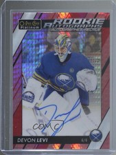 2023-24 O-Pee-Chee Platinum Rookie Red Prism 30/30 Devon Levi #R-DL Auto 0nr3