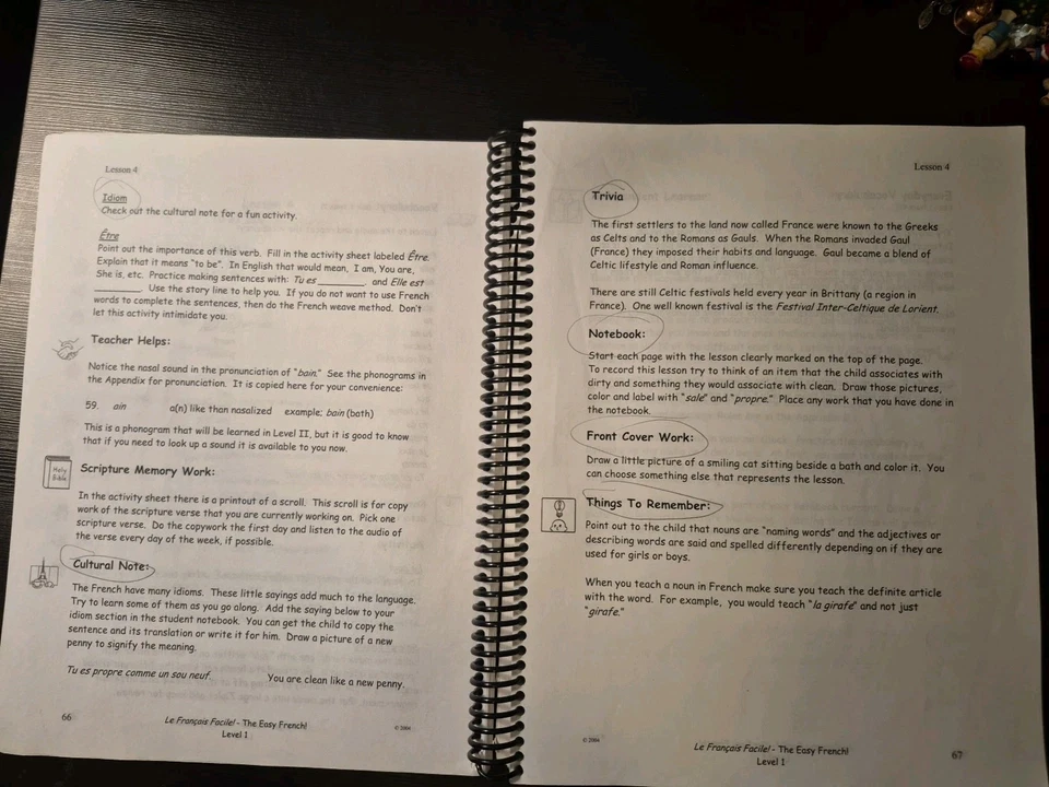 THE EASY FRENCH LEVEL I W/ 2 CDS HOMESCHOOL EDITION LE By Marie Filion - Image 3 of 4