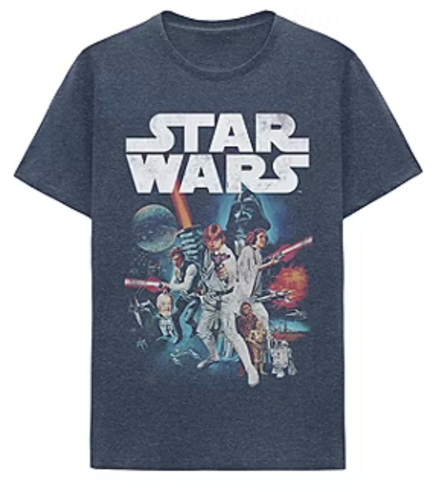 Camiseta Star Wars A New Hope Logo Oficial Licencia Película Para Hombres Grande Azul Nueva Con Etiquetas