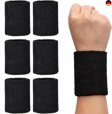 BESUCHE DEN H&AMP;S-STORE H&S 6er Set Schweißband Handgelenk - 6X Arm Schweissband für Damen Herren K