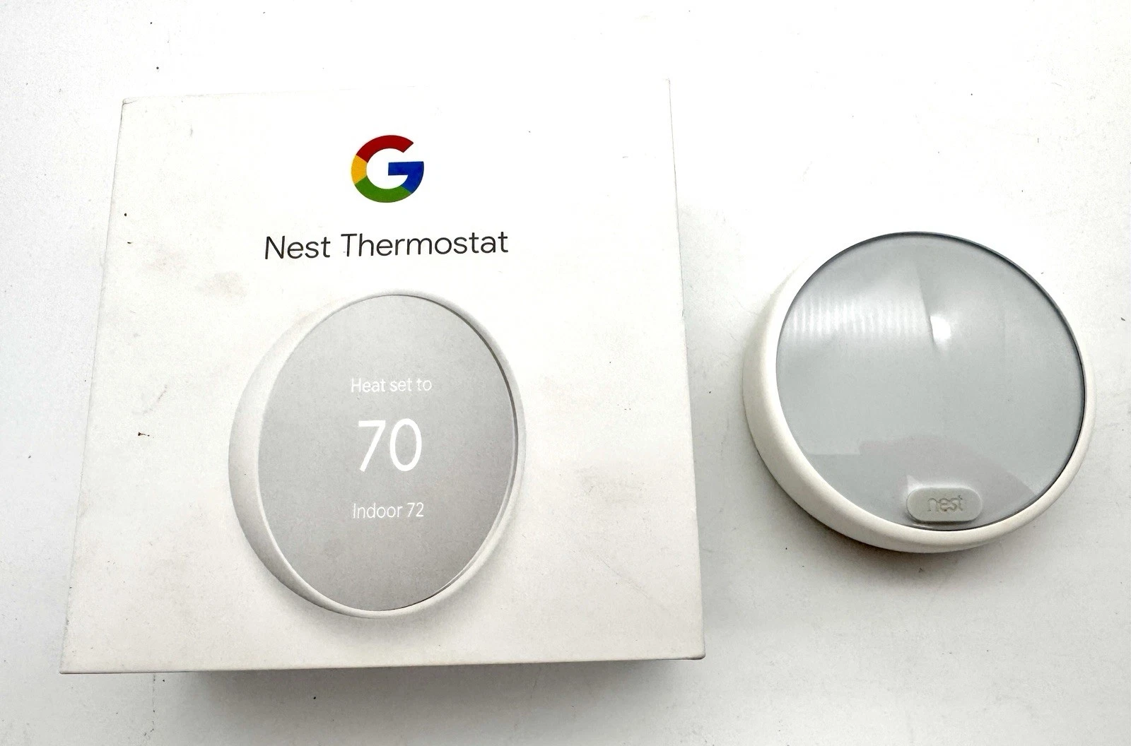 Smart Thermostat Google Nest Snow A0063 GA01334-US WiFi App Control Open Box