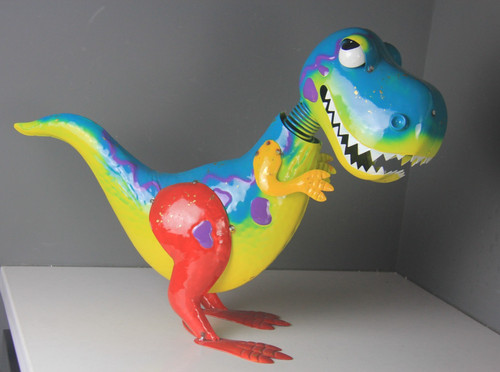 Metal T Rex Dinosaur Bobblehead Yard Art