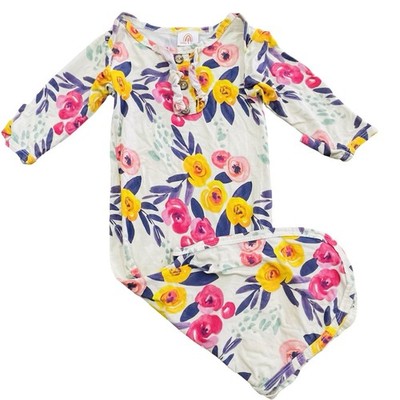Abby & Eve Boutique Girls 0-3 Month Floral Flower Bamboo Sleep Gown New