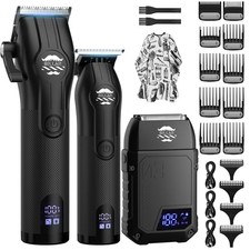 BILLAR® Professional Barber Clippers and Trimmer Set - Foil Shaver Profession...