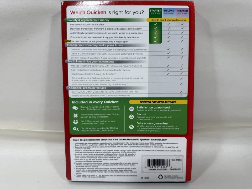 Quicken 2019 Starter Edition For Windows Vista SP2, Windows 10 7 8 8.1 Complete - Image 3 of 4