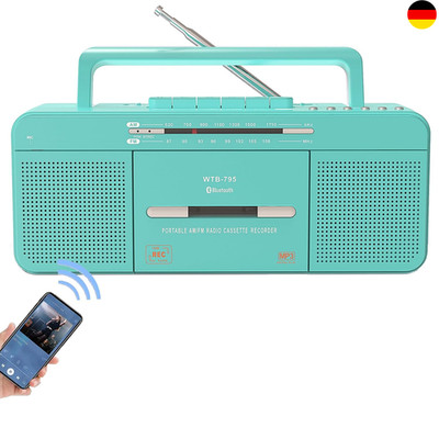 Kassettenrekorder USB Bluetooth AM FM Stereo Kassetten-zu-MP3-Konverter Großer