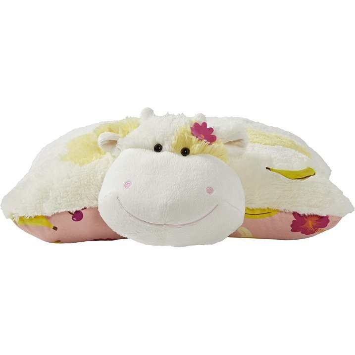 Pillow Pets Sweet Scented Banana Cow Stuffed Animals and Plush Toys, White