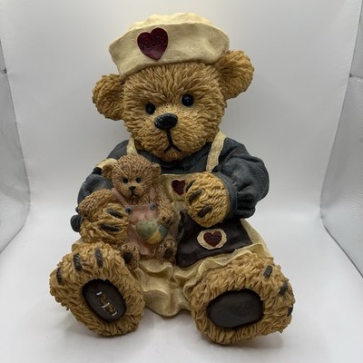 Young s Inc Teddy Bear Figurine Mother & Baby Resin Statue 10 ￼
