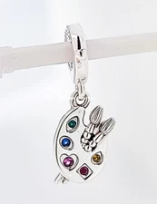 New 100% Authentic PANDORA 925 Artist's Palette Pendant Charm 799320C01