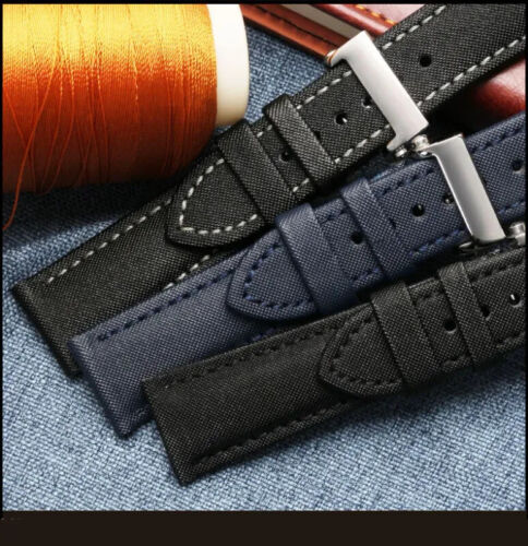 Correa de reloj de nailon de cuero de vaca de 23 mm para Blancpain Fifty Fathoms 5000 5015 azul negro - Imagen 11 de 33