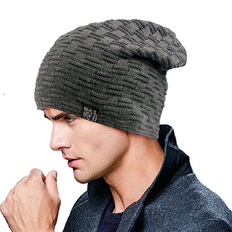 Women Men Winter Hat Fashion Knitted Black Gray Hats Fall Hat Thick And